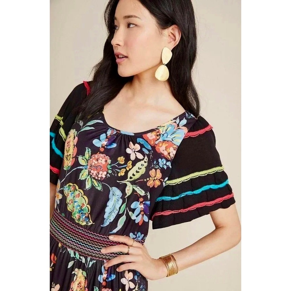 NWT!! Anthropologie ALDOMARTINS Catalonia Floral Paisley Maxi Dress Medium - Picture 5 of 16
